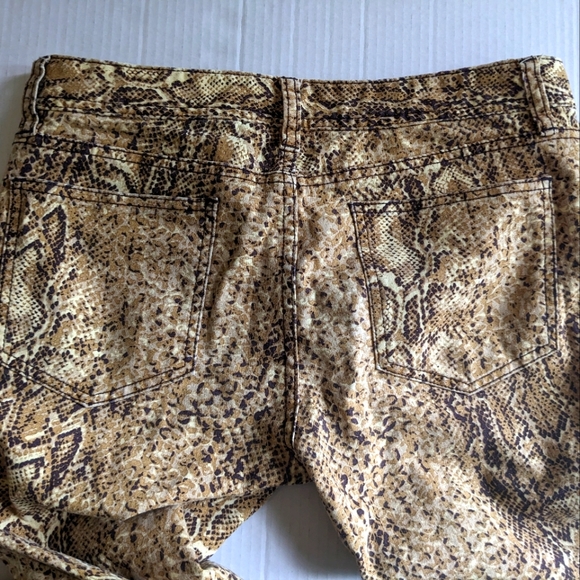 TORY BURCH SUPER SKINNY BROWN SNAKE PRINT JEANS SIZE 29 - Picture 10 of 16